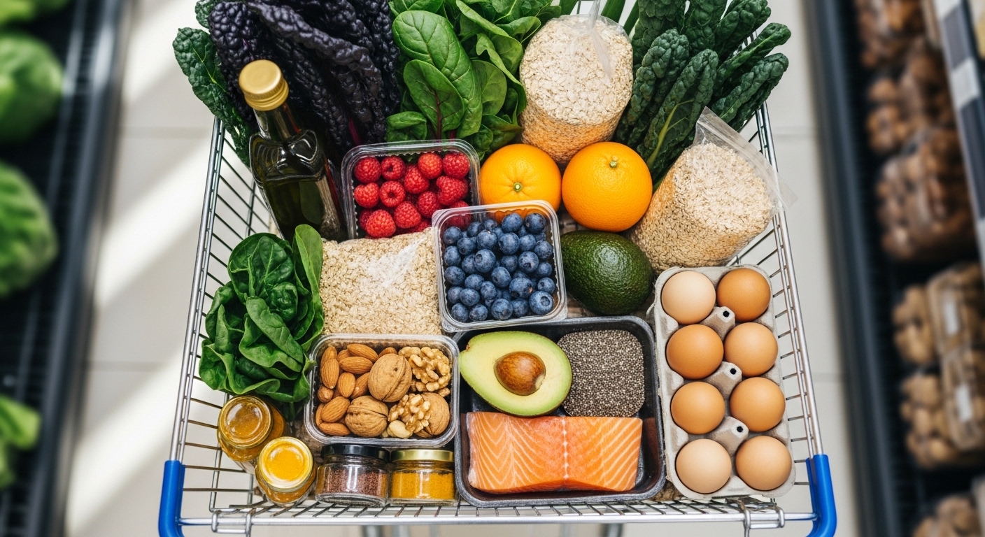 weekly anti inflammatory shopping basket healthy ingredients layout